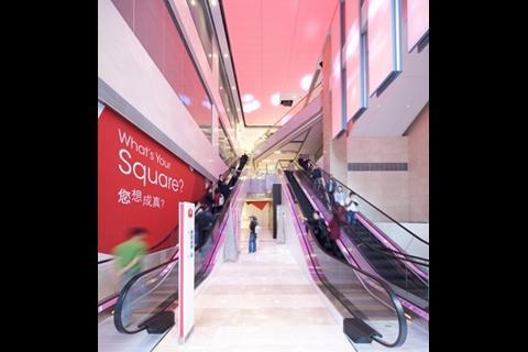 Escalators in the mall